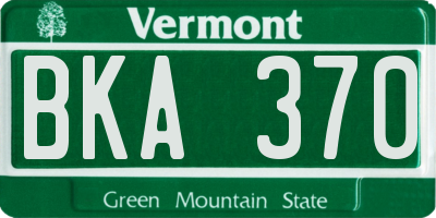 VT license plate BKA370
