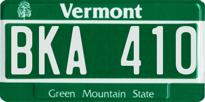 VT license plate BKA410