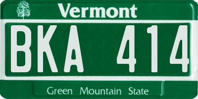 VT license plate BKA414