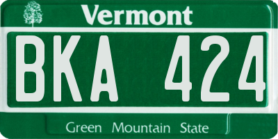 VT license plate BKA424