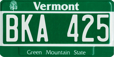 VT license plate BKA425