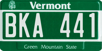 VT license plate BKA441