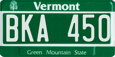 VT license plate BKA450