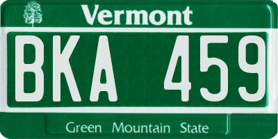 VT license plate BKA459