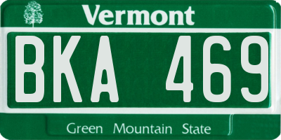 VT license plate BKA469