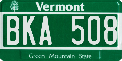 VT license plate BKA508