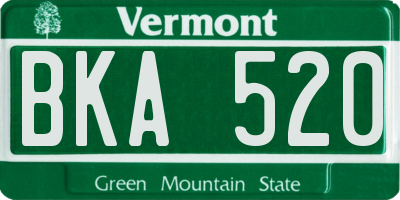 VT license plate BKA520