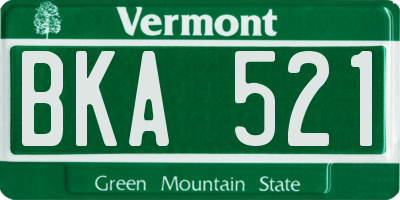 VT license plate BKA521