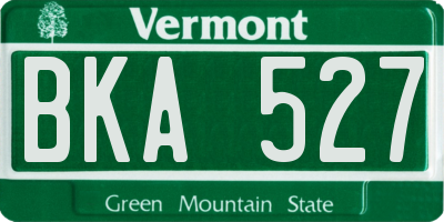 VT license plate BKA527
