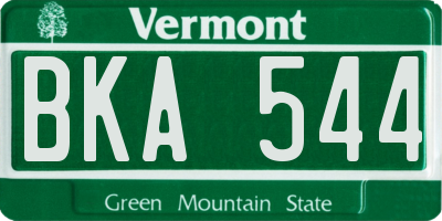 VT license plate BKA544