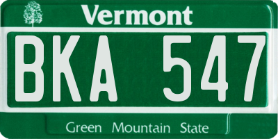 VT license plate BKA547