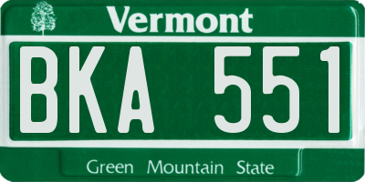 VT license plate BKA551