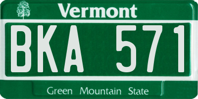 VT license plate BKA571