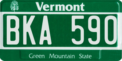 VT license plate BKA590
