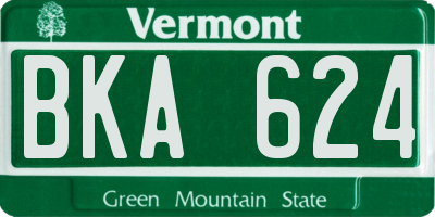 VT license plate BKA624