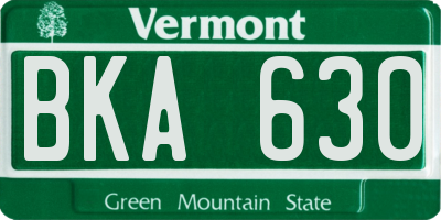 VT license plate BKA630