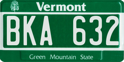 VT license plate BKA632