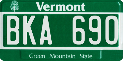 VT license plate BKA690