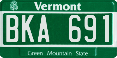 VT license plate BKA691