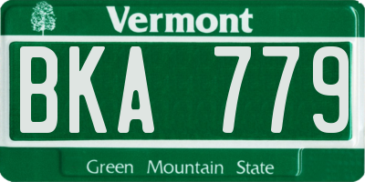 VT license plate BKA779