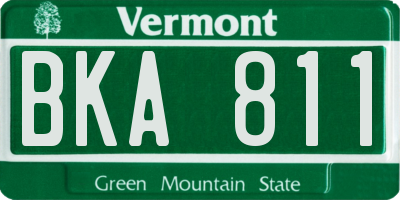 VT license plate BKA811