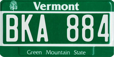 VT license plate BKA884