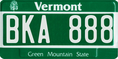 VT license plate BKA888