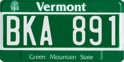 VT license plate BKA891