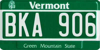 VT license plate BKA906