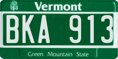 VT license plate BKA913