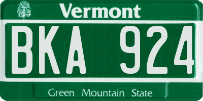 VT license plate BKA924
