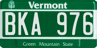 VT license plate BKA976