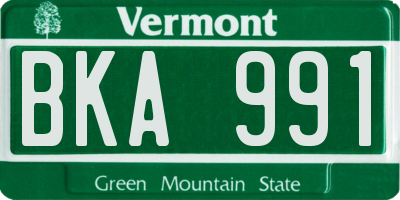 VT license plate BKA991