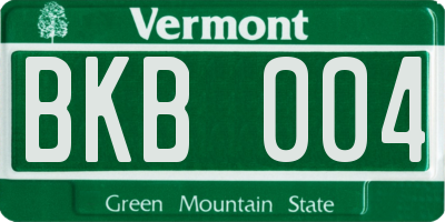 VT license plate BKB004