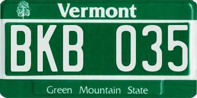 VT license plate BKB035