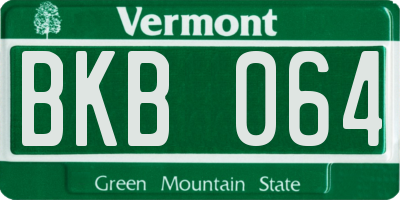 VT license plate BKB064