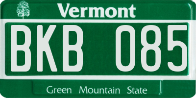 VT license plate BKB085