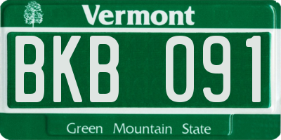 VT license plate BKB091