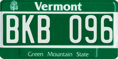 VT license plate BKB096
