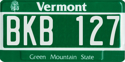 VT license plate BKB127