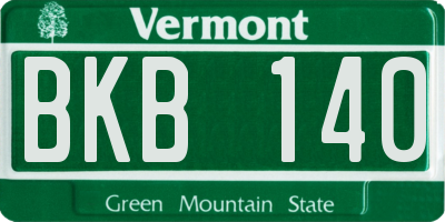 VT license plate BKB140