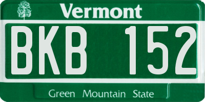 VT license plate BKB152