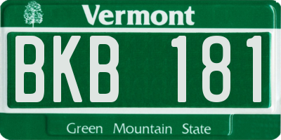 VT license plate BKB181