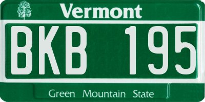 VT license plate BKB195