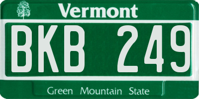 VT license plate BKB249
