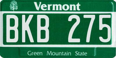 VT license plate BKB275