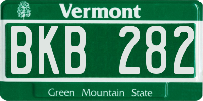 VT license plate BKB282