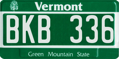 VT license plate BKB336