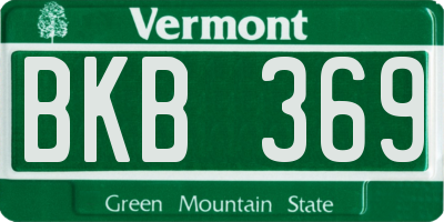 VT license plate BKB369