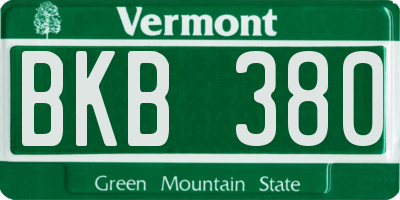 VT license plate BKB380